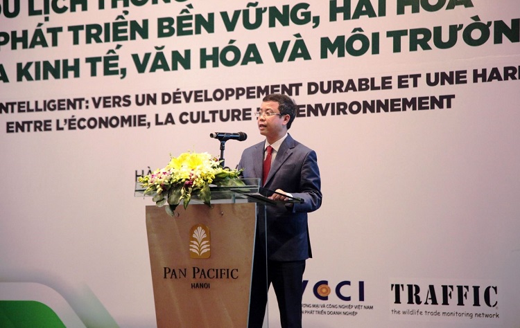 Ông Nguyễn Lê Phúc - Phó Tổng cục trưởng,Tổng cục Du lịch, Bộ Văn hóa, Thể thao và Du lịch phát biểu tại Hội nghị.