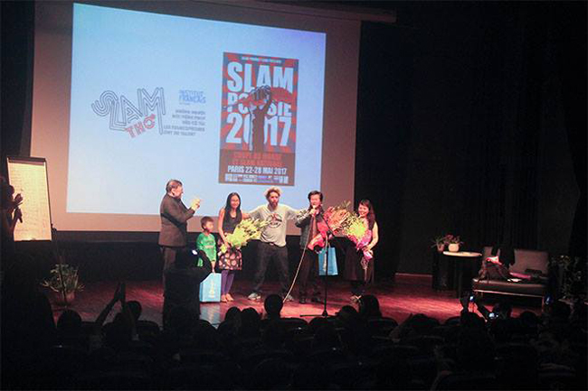 Quang cảnh chung kết Slam thơ tại Trung tâm Văn hóa Pháp tối ngày 25/3