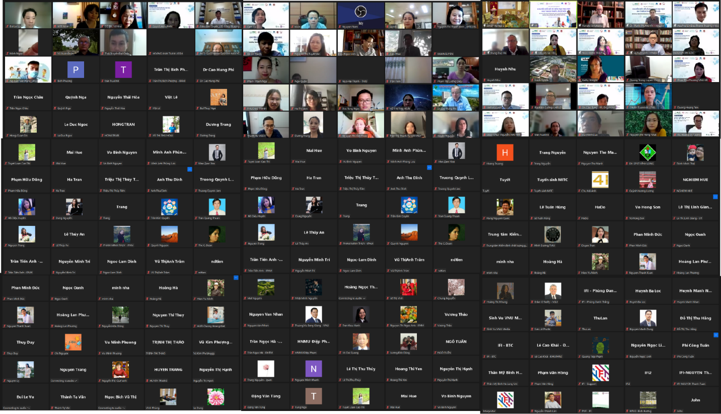 Hơn 300 người từ nhiều quốc gia trên thế giới tham dự trực tuyến. Ảnh: BTC