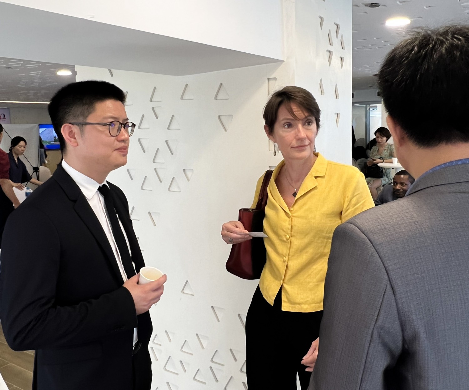 Bà Cécile Vigneau, Phó Đại sứ, Đại sứ quán Pháp tại Việt Nam tới thăm bàn tư vấn của IFI